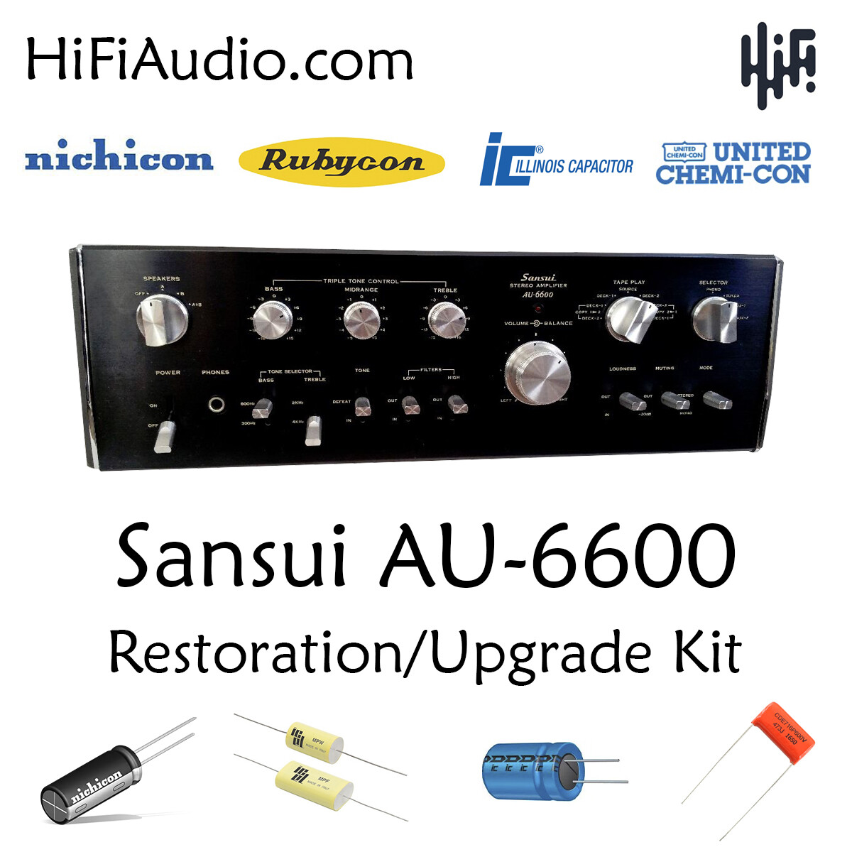 Sansui AU-6600 rebuild restoration recap service kit repair filter capacitor