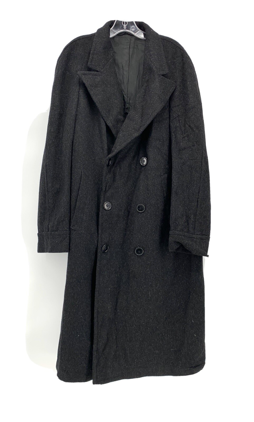 Vintage Chesterfield for Levin\'s Dark Charcoal Wool Overcoat Coat Union