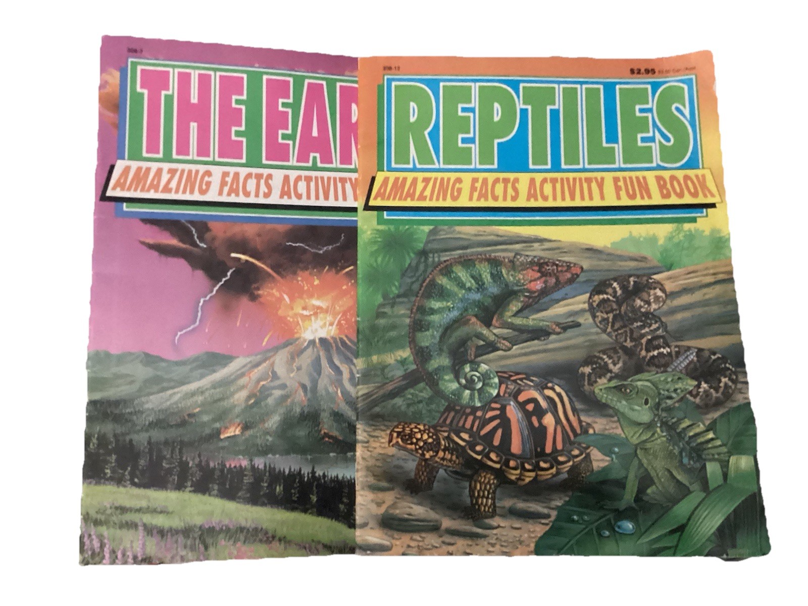 Vintage Amazing Facts Activity Book Lot Earth Reptiles Kids Educational NOS