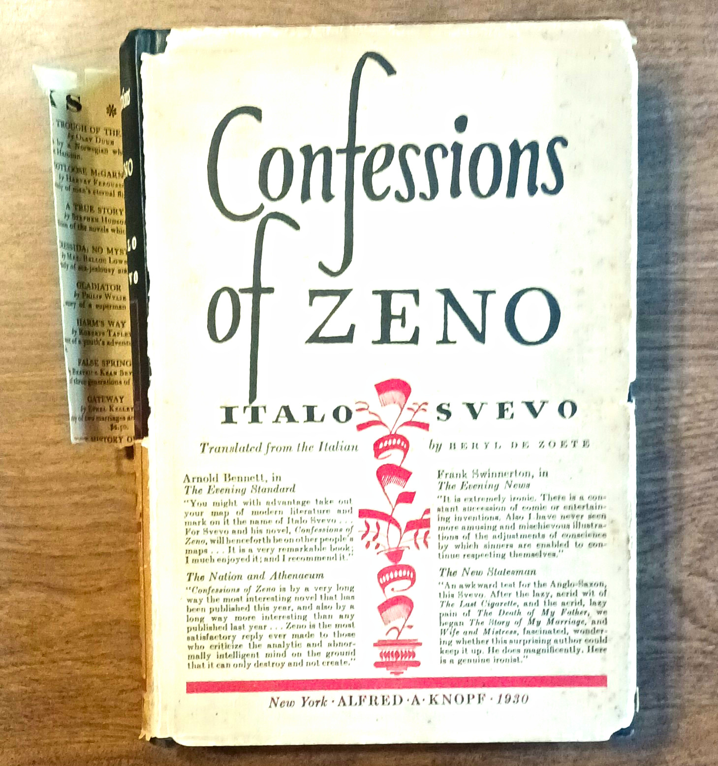 Italo Svevo Confessions of Zeno HC w/ Dust Jacket Knopf 1930 (de Zoete) Italo Svevo Confessions of Zeno HC w/ Dust Jacket Knopf 1930 (de Zoete)