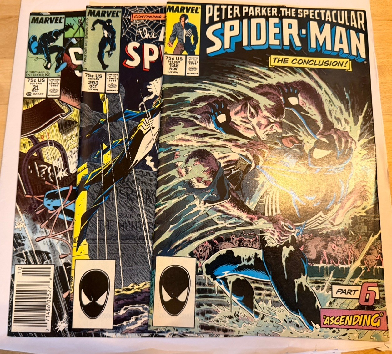 Amazing Spider-Man #293 Web of Spider-Man #31 Spectacular Spiderman #132 Amazing Spider-Man #293 Web of Spider-Man #31 Spectacular Spiderman #132