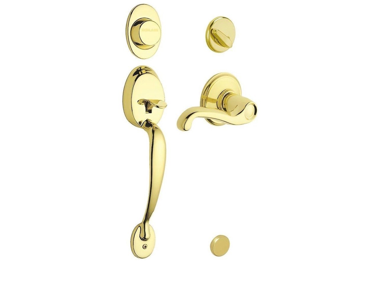 Schlage Plymouth Single Cylinder Handleset, Antique Brass F60 PLY 609 GEO Schlage Plymouth Single Cylinder Handleset, Antique Brass F60 PLY 609 GEO