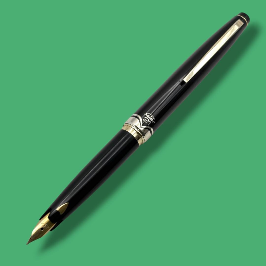 SAILOR Fountain Pen 21K Nib Fine Black Silver Cartridge Type Japan 715