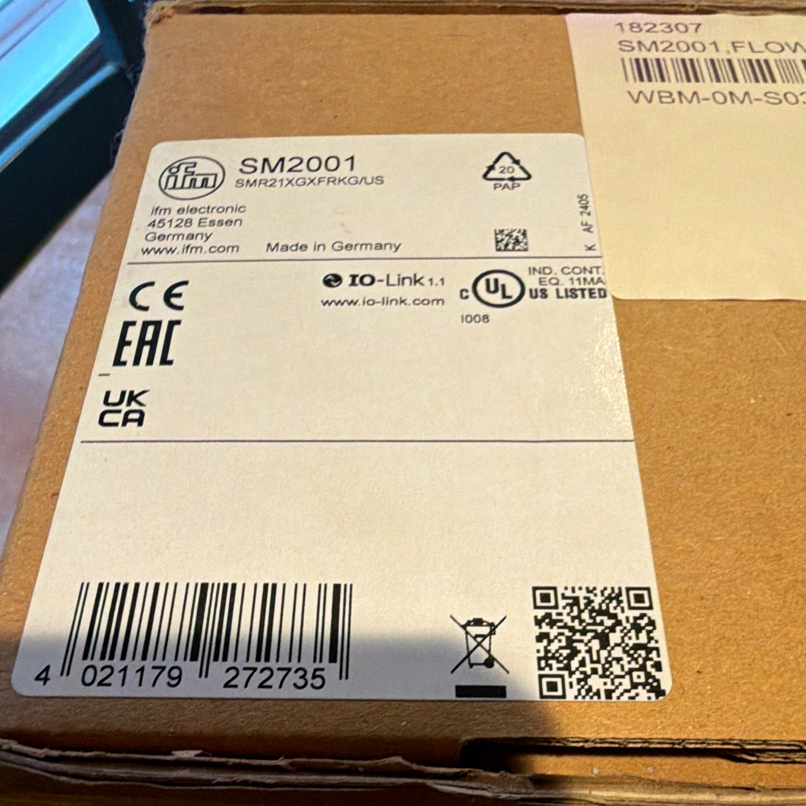 ifm SM2001 Flow Meter Made in Germany 8M91X0VFKRGUS