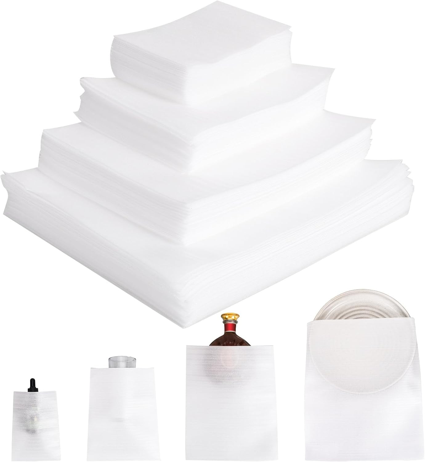 120Pack Cushion Foam Pouches,Foam Wrap Pouches,4 Sizes Foam Packing Pouches for