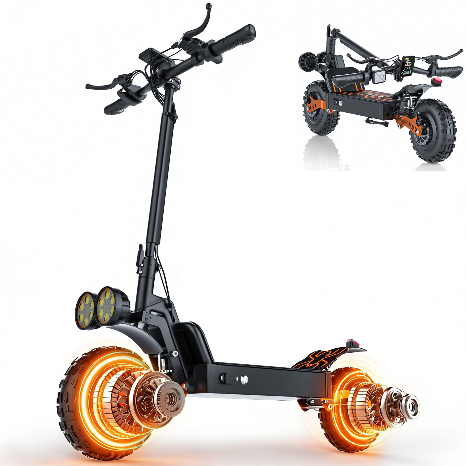 2400W Motor Electric Scooter 48V 22Ah 30MPH 50Mile Off-Road NFC Unlock E Scooter