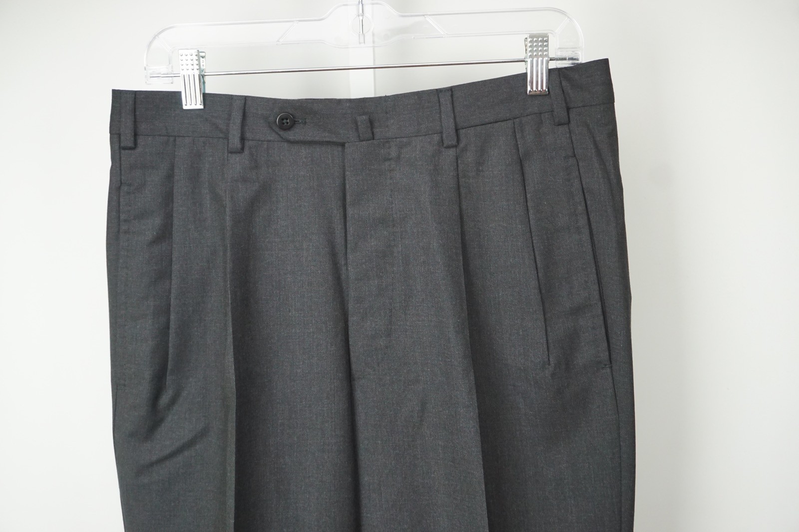 Incotex Dark Gray 100% Wool Mens Dress Pants Sz 48 NEW