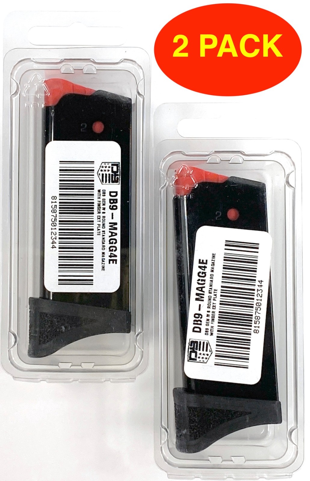 Diamondback DB9 Gen 4 Magazine 6 rd with Finger Rest 2 PACK - DB9MAGG4E