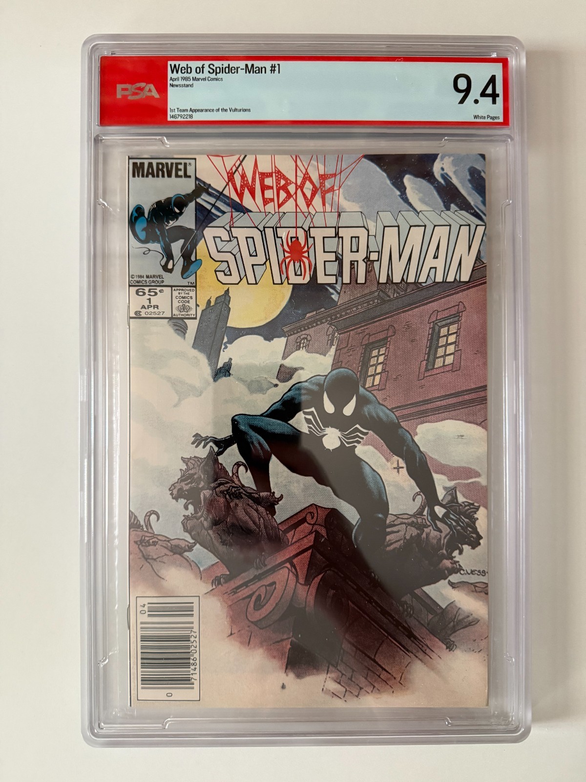 PSA 9.4 | Web of Spider-Man #1 Newsstand - 1st Team App of the Vulturions PSA 9.4 | Web of Spider-Man #1 Newsstand - 1st Team App of the Vulturions