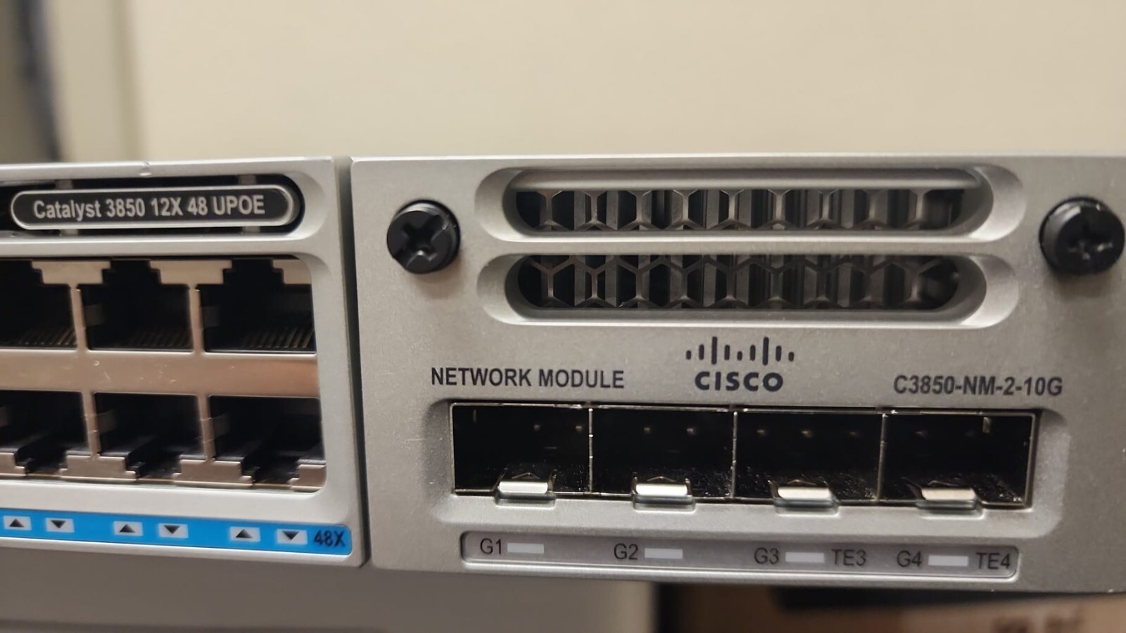 Cisco WS-C3850-12X48U-L 3850 12 MGIG+36 GIG UPOE LAN Base Switch NM-2-10G, 2xPS