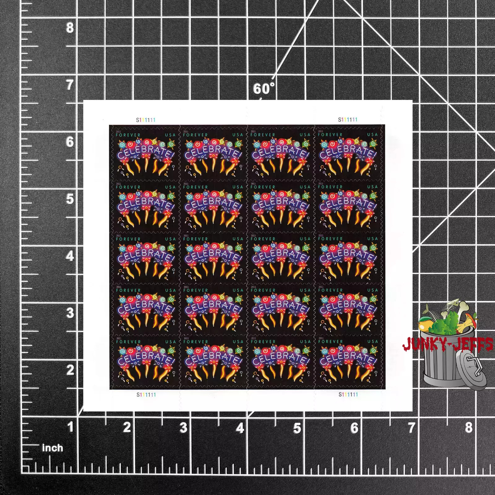 2011 USPS SHEET OF 20 FIRST CLASS LETTER STAMPS CELEBRATE 78¢ PARTY INVITES