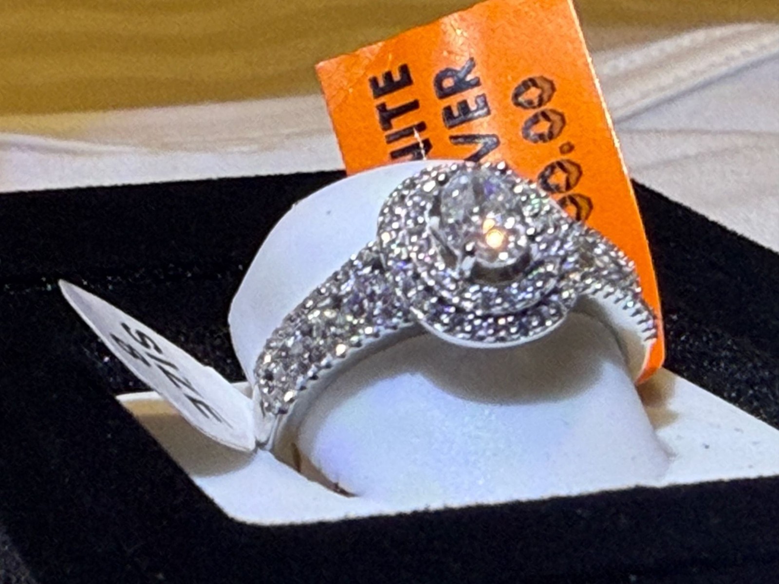 Moissanite Sterling Silver Double Halo Oval Engagement Ring