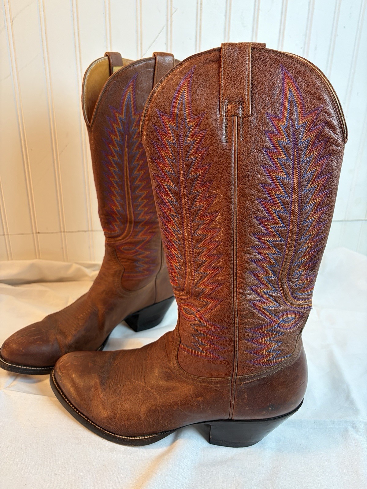 Leddy Vaquero Boots Brown Leather 9.5D 9971 Handmade 10 08 Cowboy Leddy Vaquero Boots Brown Leather 9.5D 9971 Handmade 10 08 Cowboy