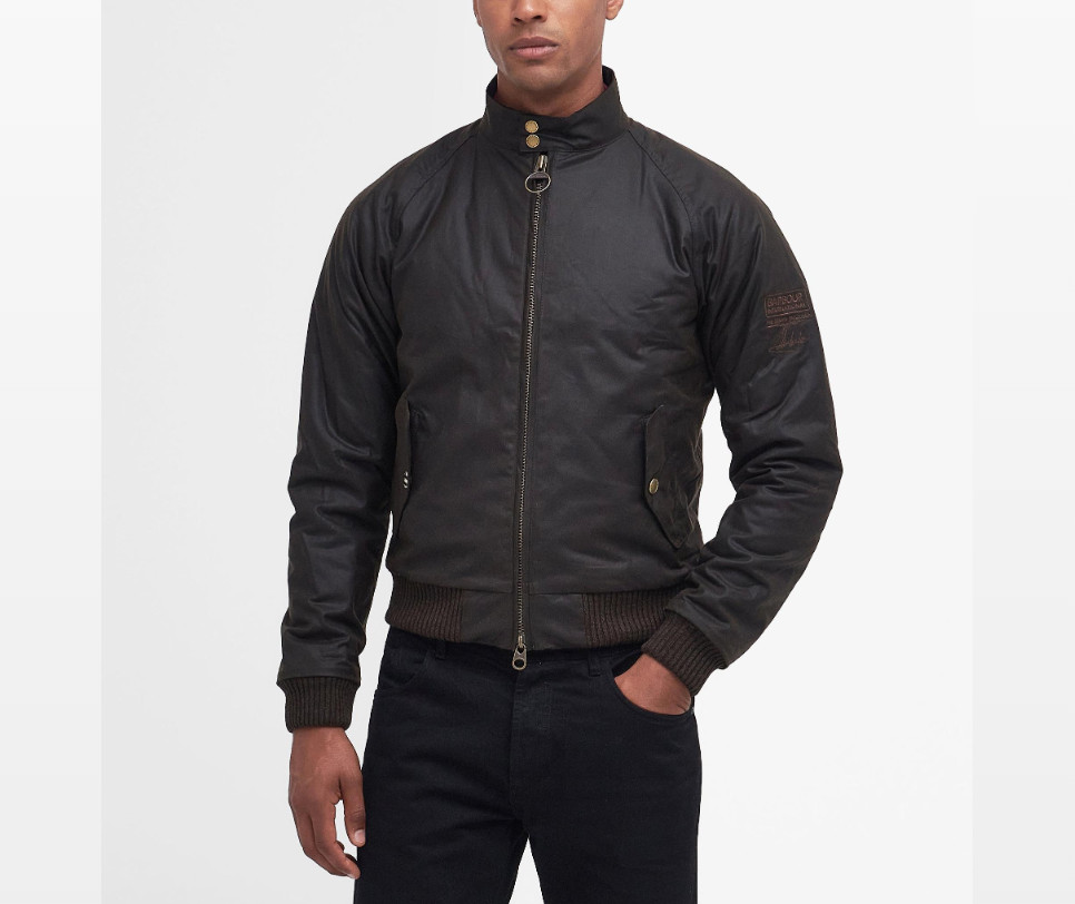 BARBOUR INTERNATIONAL STEVE MCQUEEN MERCHANT WAX JACKET in Olive  KING OF COOL