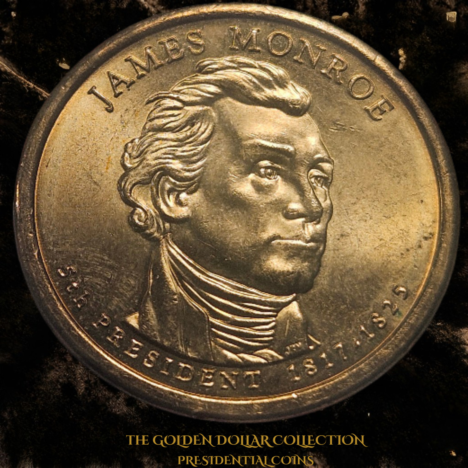 2008-P James Monroe Presidential $1 Coin  - RARE TWO TONED EDGE ABNORMALITIES