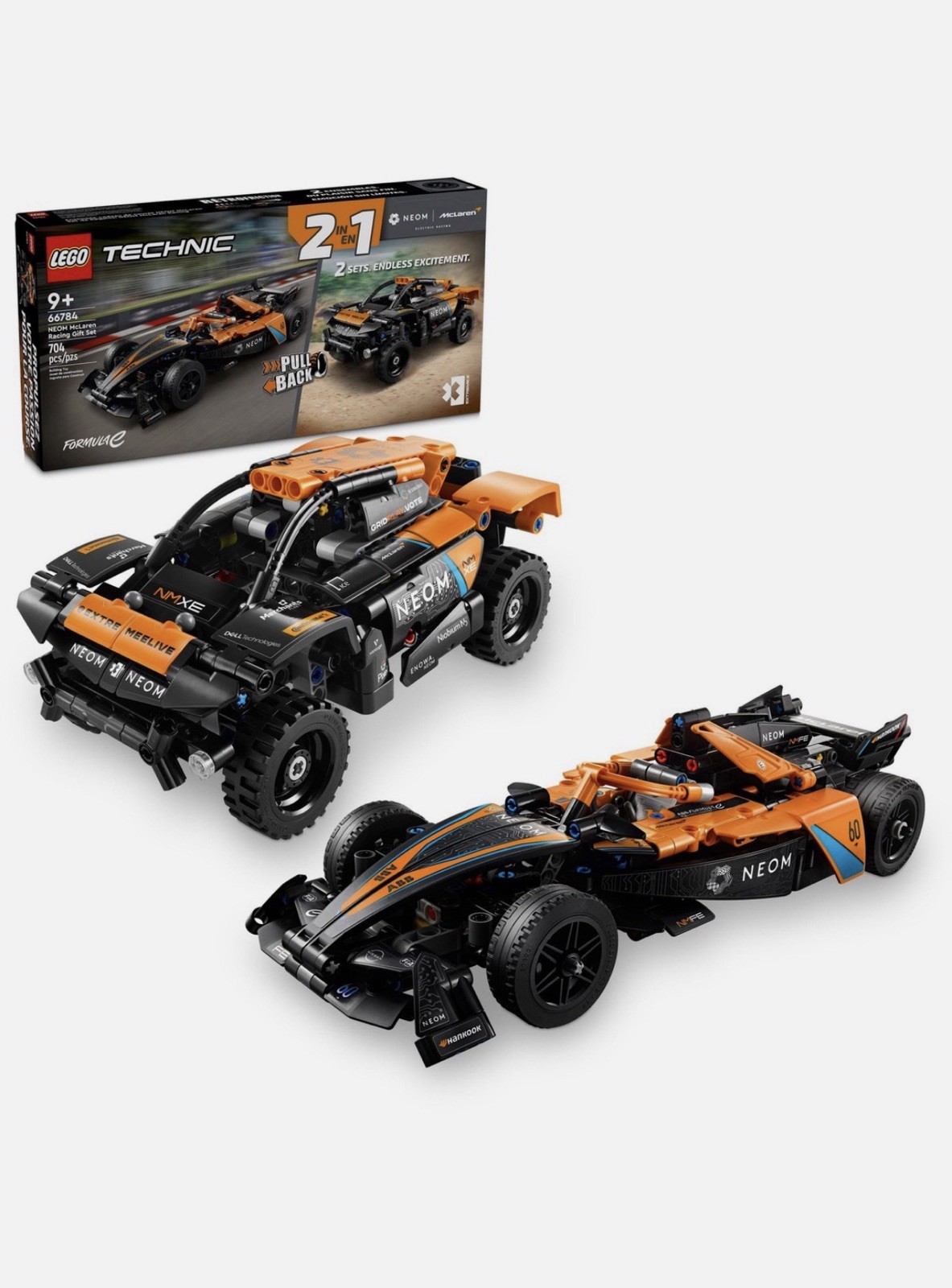 LEGO 66784 Technic NEOM McLaren Racing Gift Set, 704 Pieces, Two Pull-Back Race