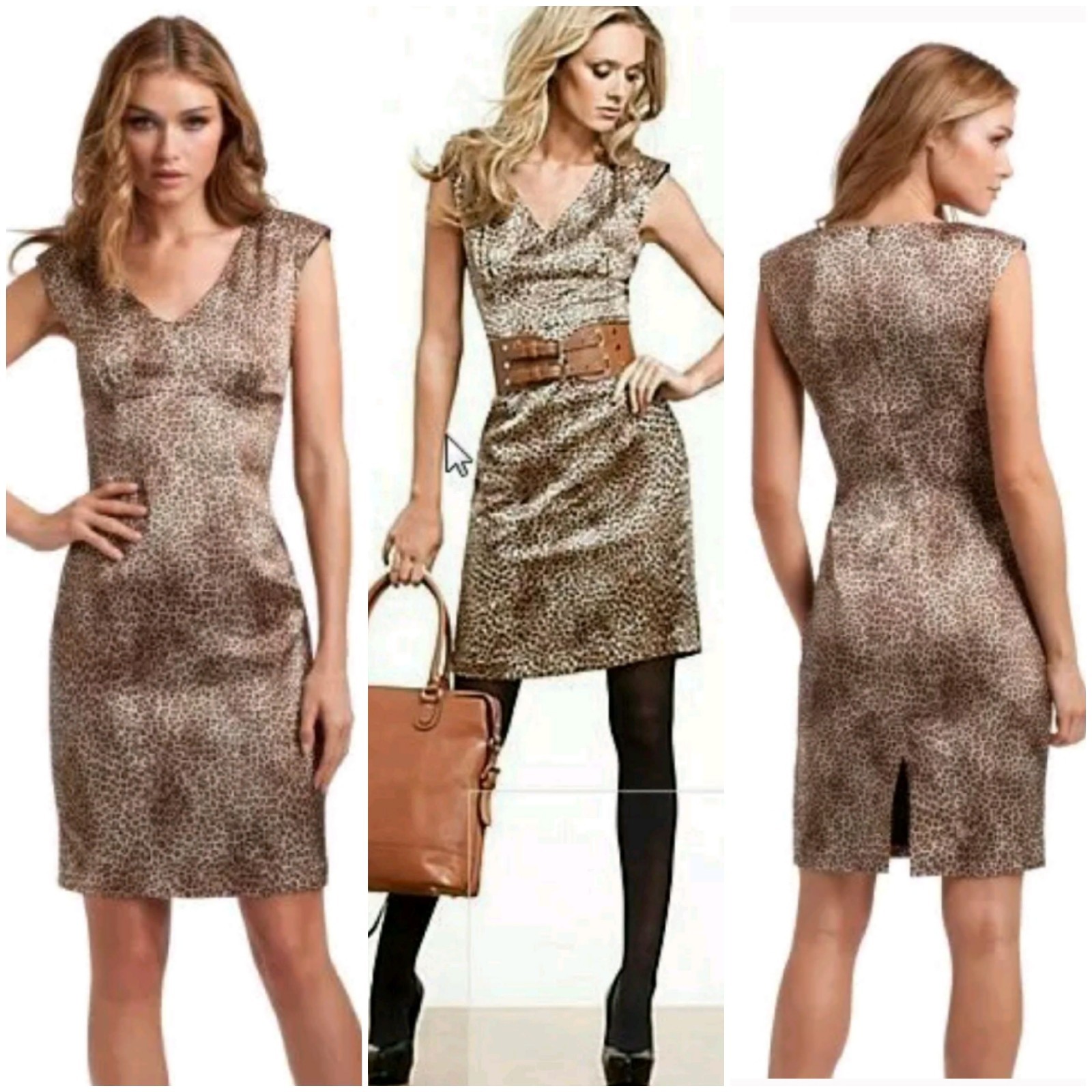 NWT guess by marciano Clay Baby Cheetah SILK Cap-Sleeve Dress size 2