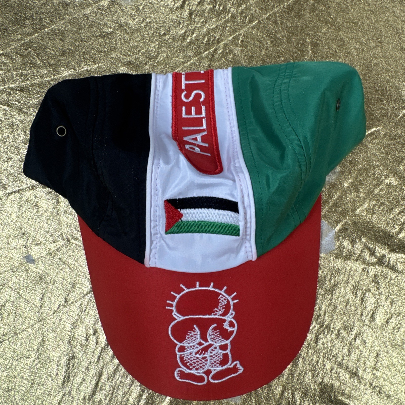 Free Palestine Flag Embroidered Flat Visor Snapback Hat