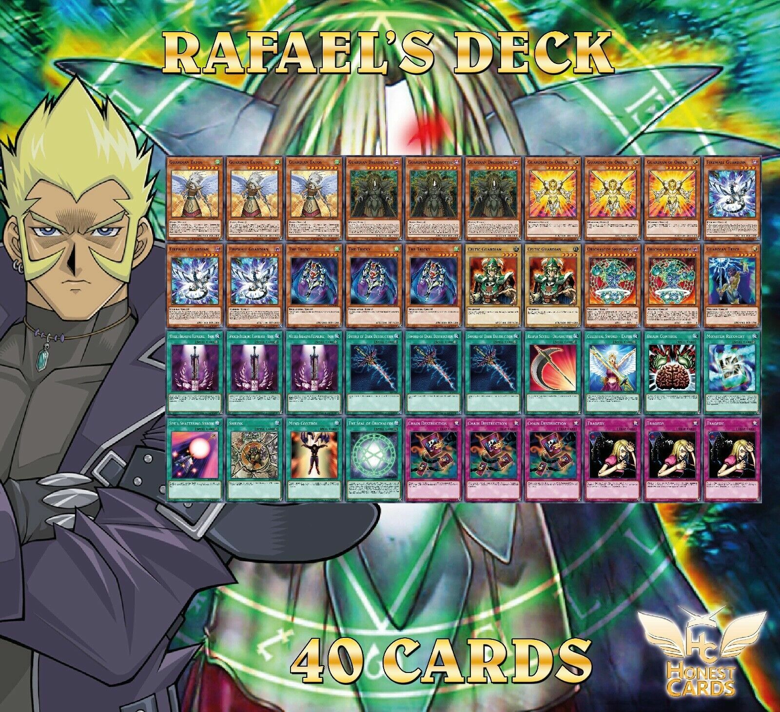 Yugioh Complete Rafael Deck Guardian Eatos + Dreadscythe + Seal *Hot* + Bonus