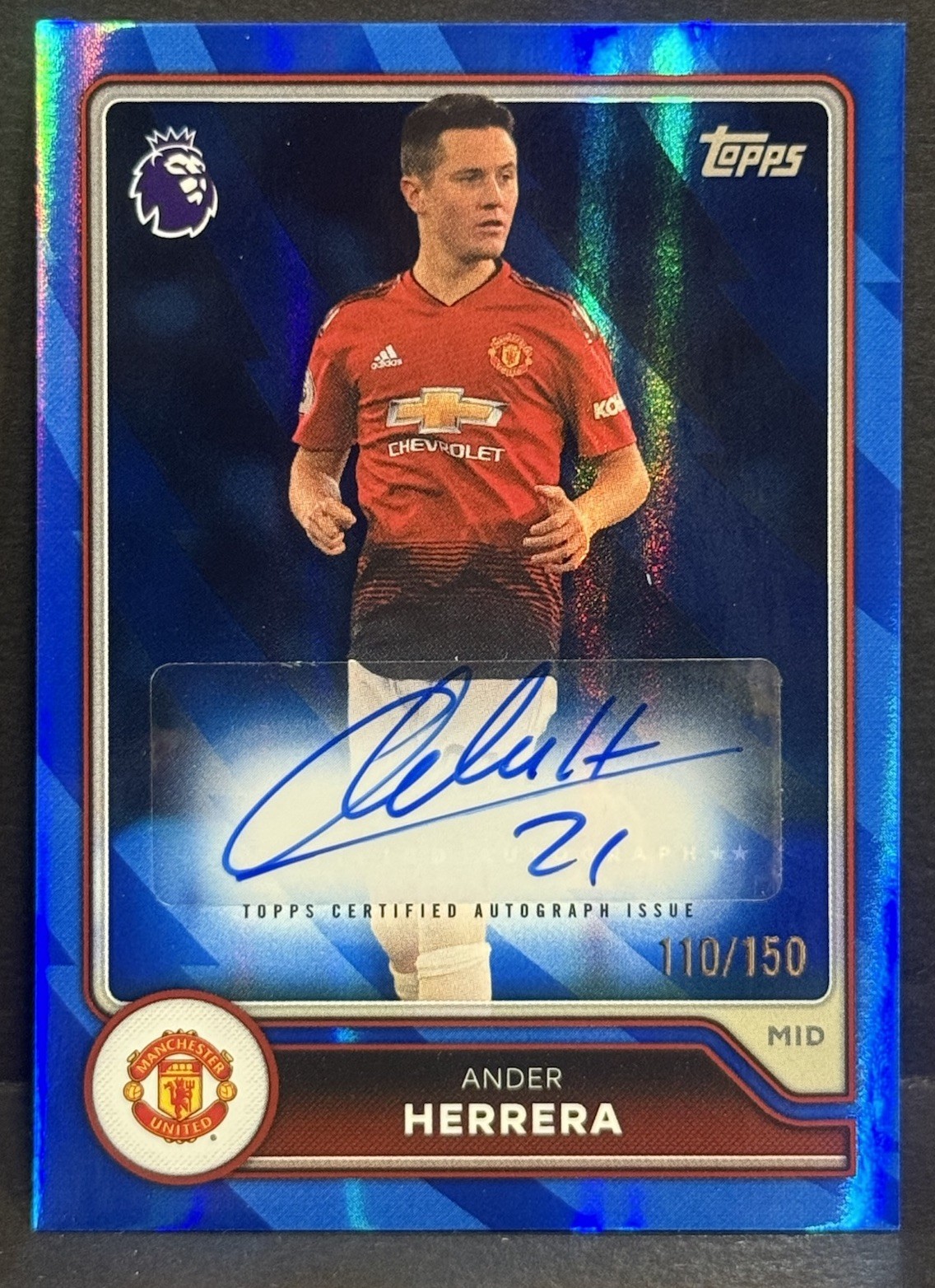 2026-27 Topps EPL Premier League Man United Ander Herrera Auto Blue Foil /150