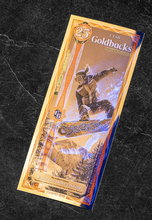 NEW UTAH 25 ALPHA Goldback Aurum Gold Foil Note 1/40 oz 24kt .999 Fine IN STOCK