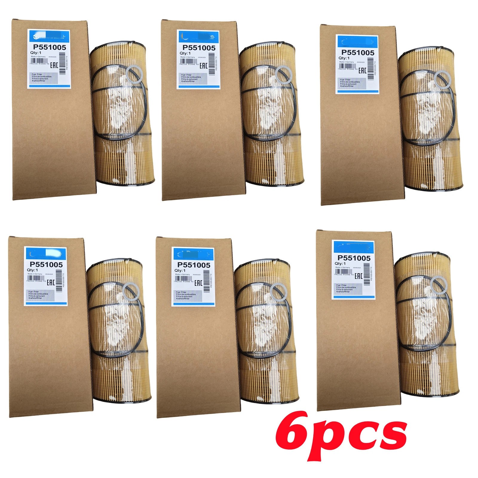 6Pcs P551005 LF17511 Oil Filter For Freightliner DD13 DD15 Donaldson A4731800909