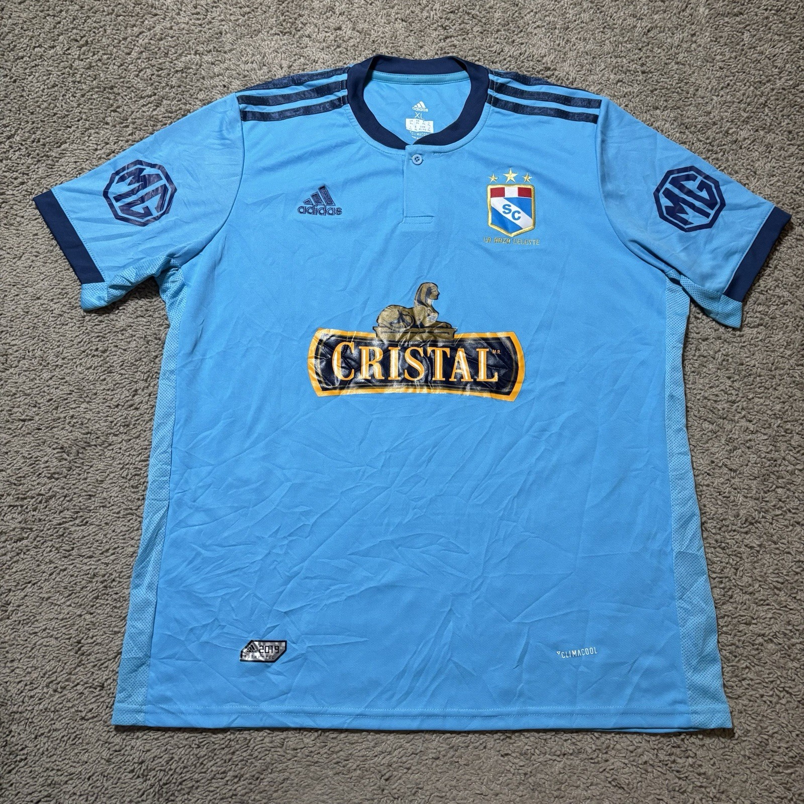 Adidas Sporting Cristal 2019 Home Soccer Jersey Shirt Blue Mens XL Peru Liga 1