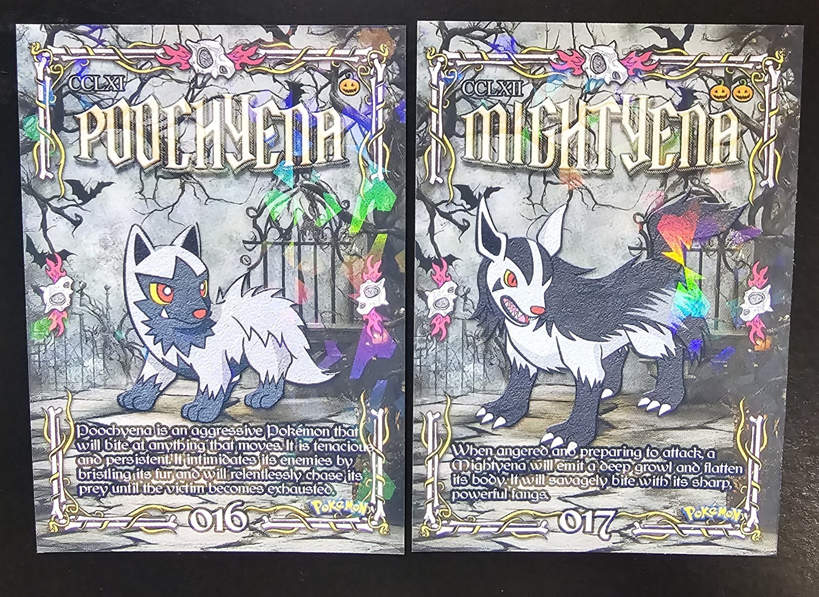 POOCHYENA X MIGHTYENA LOT - POKEMON PRISMA HALLOWEEN RARE CCG HOLO