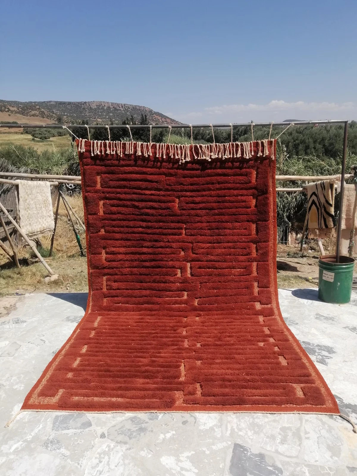 Custom Moroccan Berber Beni Ourain Wool Rug Handmade Design Carpet Rug