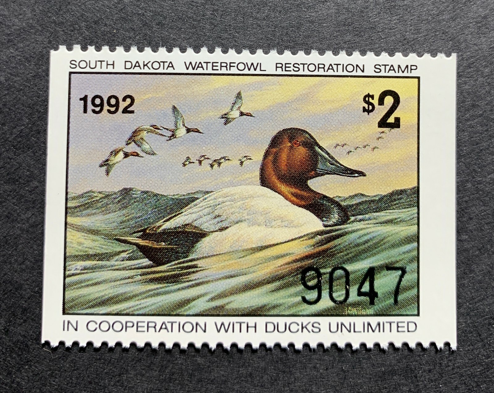 WTDstamps - 1992 SOUTH DAKOTA - State Duck Stamps - Mint OG NH