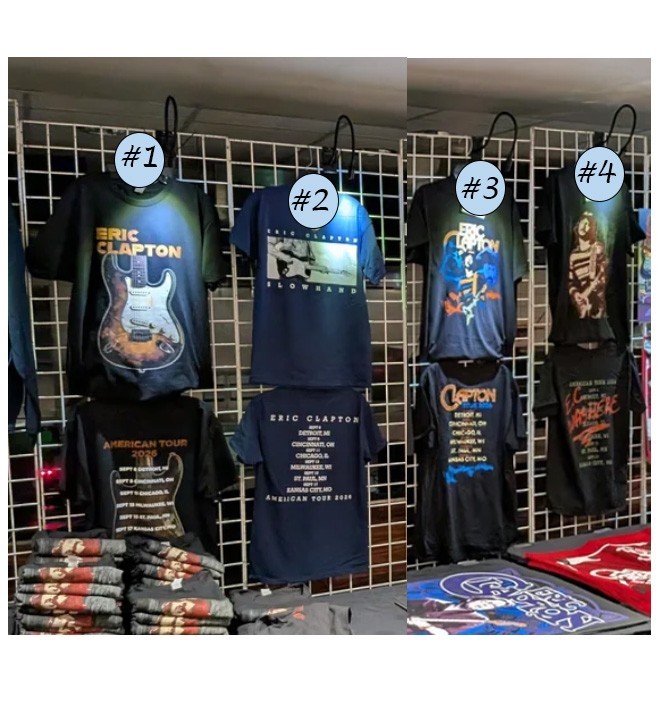 Eric Clapton Concert Shirt American Tour 2026 Guitar Merch Tee Reprint