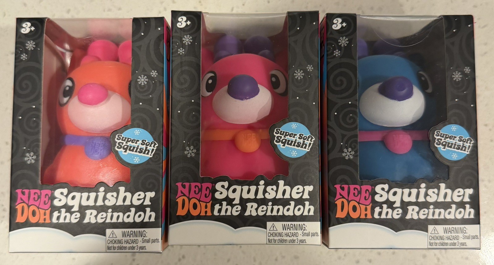 Schylling NeeDoh Squisher the Reindoh Blue Rare HTF Nee Doh