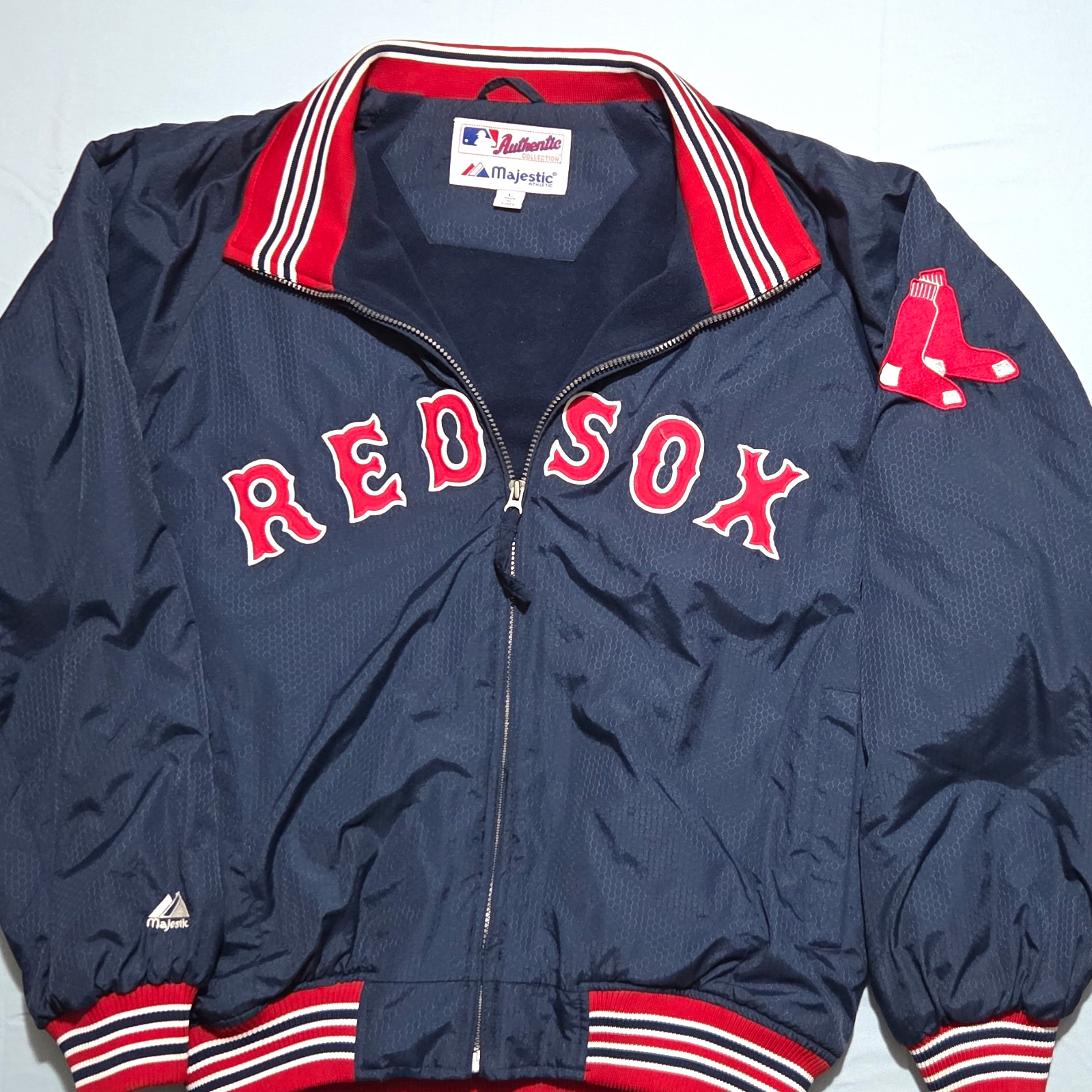 Majestic Boston Red Sox MLB Full-Zip Jacket Blue/Red Officially Licensed