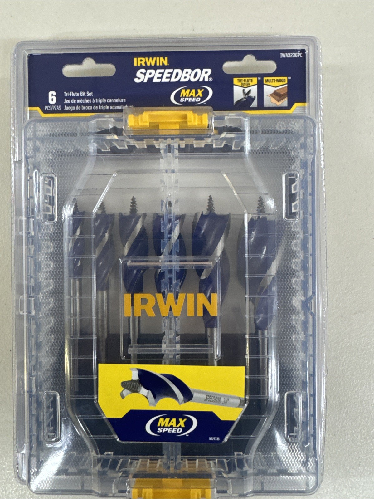 IRWIN Speedbor Max IWAX236PC 6 Pc Tri Flute Spade Bit Set IRWIN Speedbor Max IWAX236PC 6 Pc Tri Flute Spade Bit Set