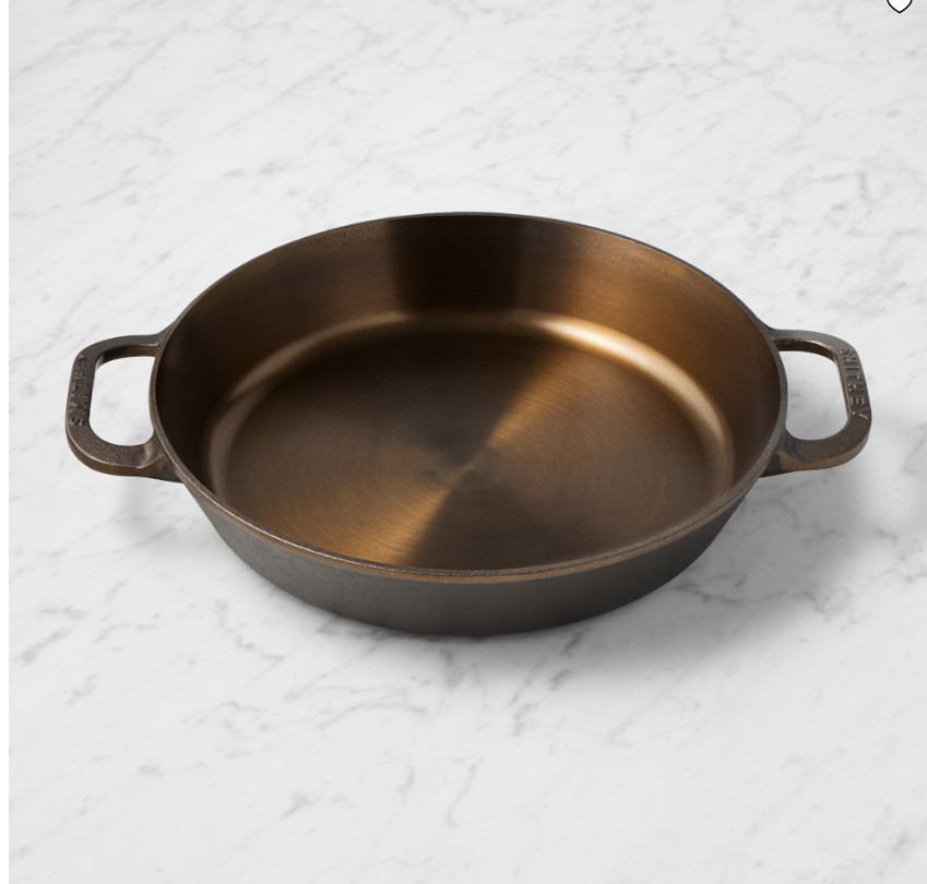 Smithey Seasoned Cast Iron Dual Handle Skillet Heavy Duty Frying Pan Cookware