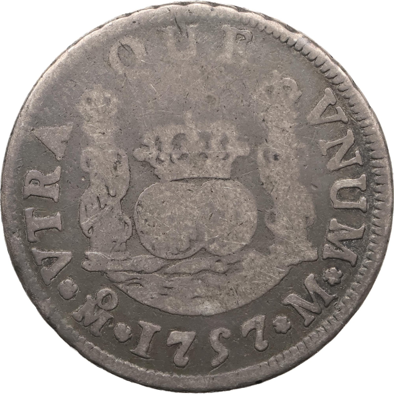 1757 Mo 2 Reales Mexico Coin Ferdinand VI Silver (MO4212-)