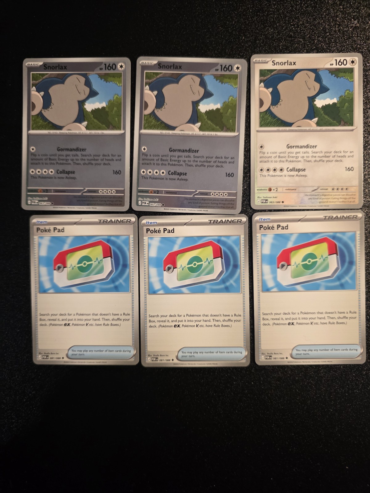 Rev Holo Snorlax And Pokepad Lot All.mint