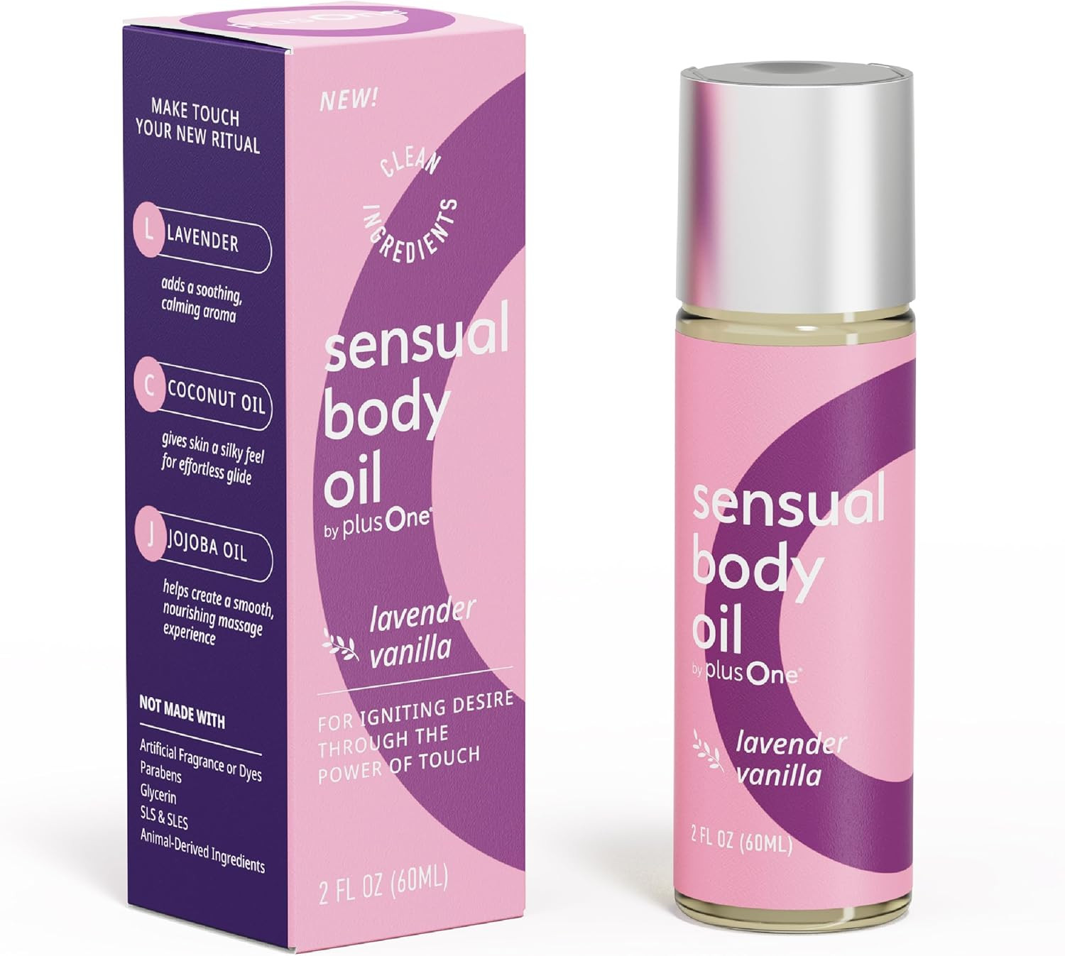 Sensual Body Oil – Lavender Vanilla Massage & Intimate Oil, 2 Fl Oz