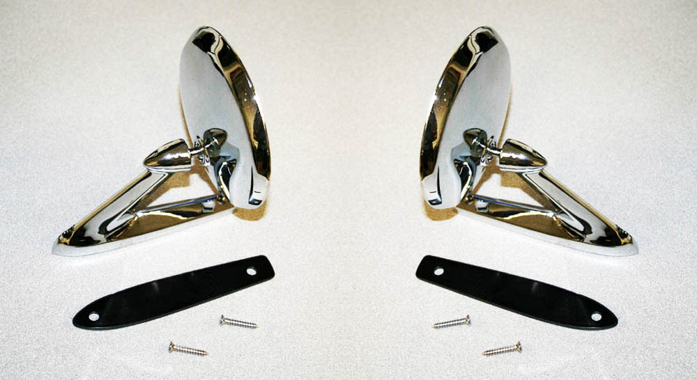 NEW 1964 - 1966 Fairlane Galaxie Falcon Fairlane Chrome Metal Outside Mirrors NEW 1964 - 1966 Fairlane Galaxie Falcon Fairlane Chrome Metal Outside Mirrors