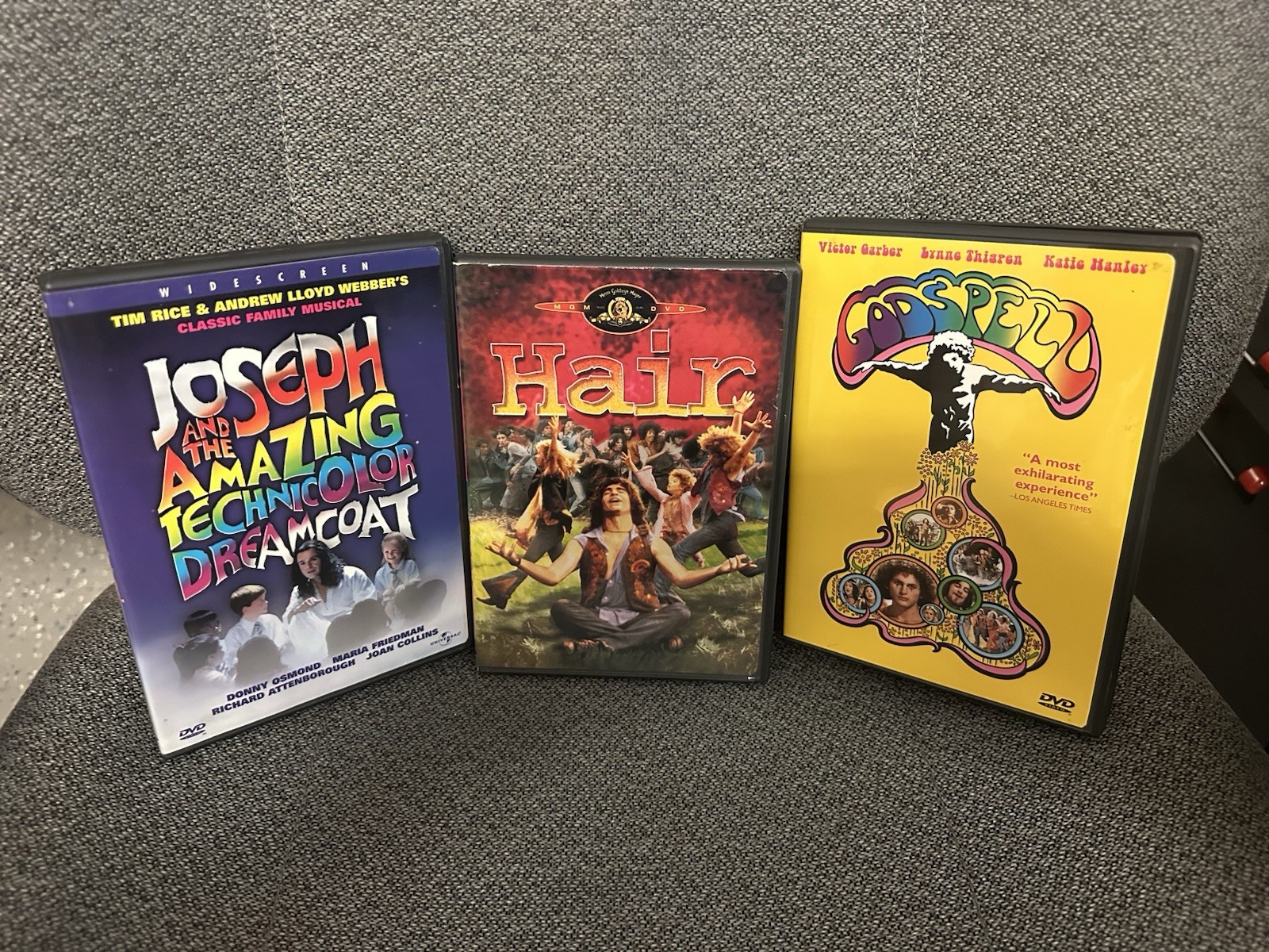 JOSEPH AND THE AMAZING TECHNICOLOR DREAMCOAT +GODSPELL + HAIR   3-Disc  DVD  USA