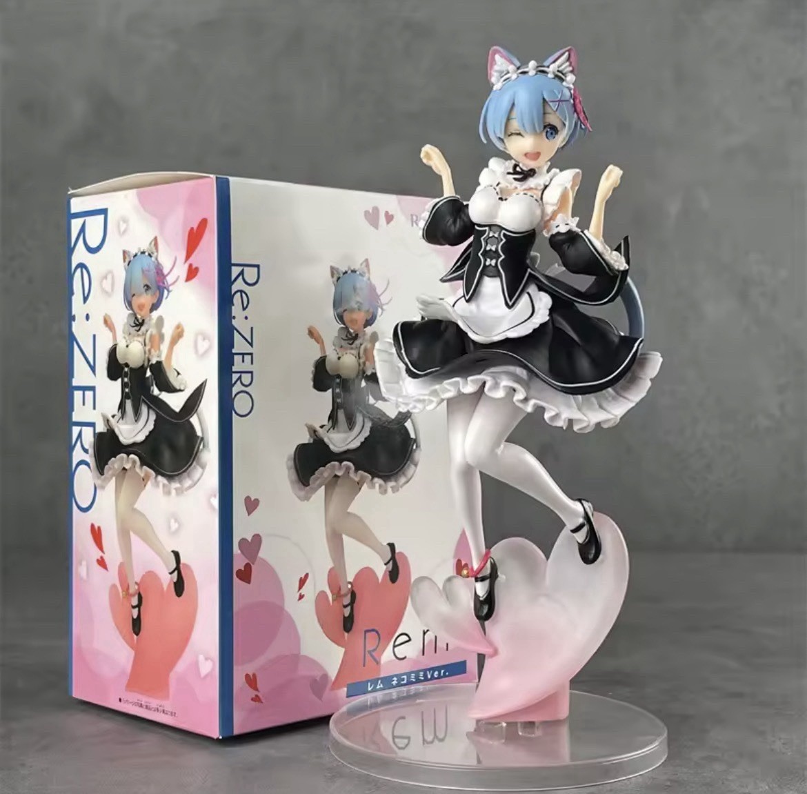 Rem Re:Zero Maid Cat Ear Figure Anime PVC Statue 23cm Collectible With Box Rem Re:Zero Maid Cat Ear Figure Anime PVC Statue 23cm Collectible With Box