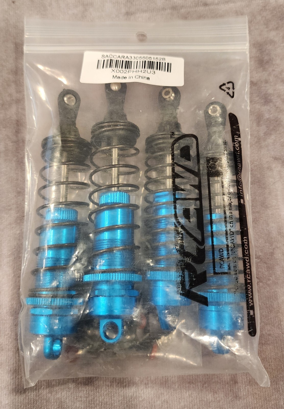 RCAWD RC 1/8 Blue 110mm Adjustable Aluminum Alloy RC Front/Rear Shock Absorbers