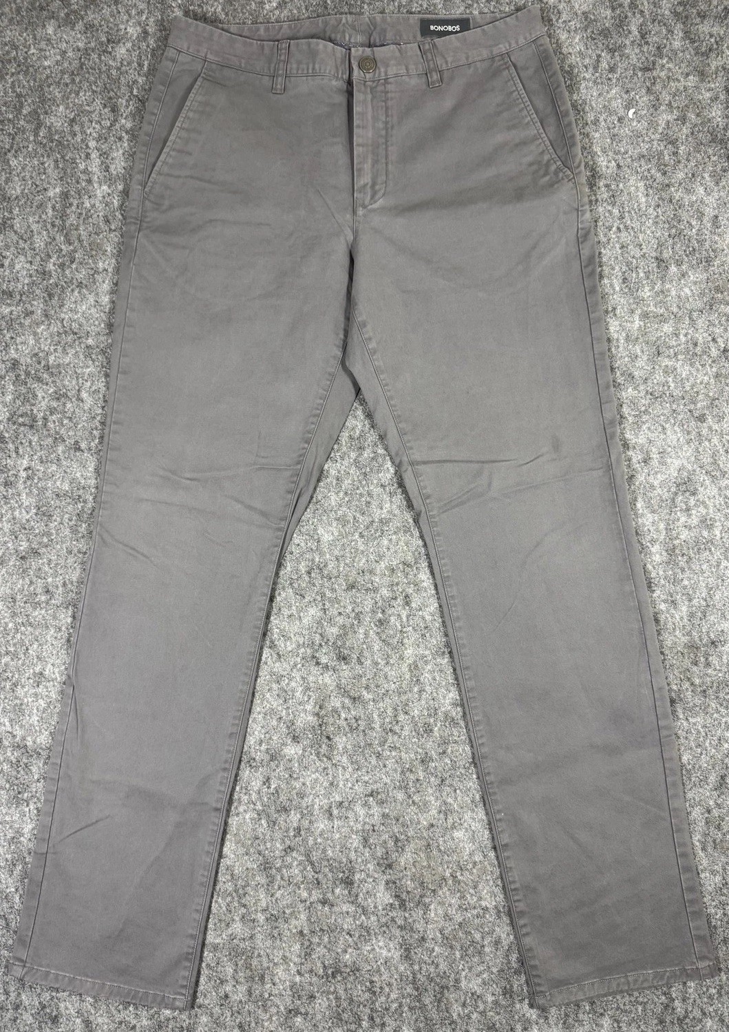 Bonobos Chino Pants Mens 33x32 Gray Slim Straight Stretch Casual Work Office