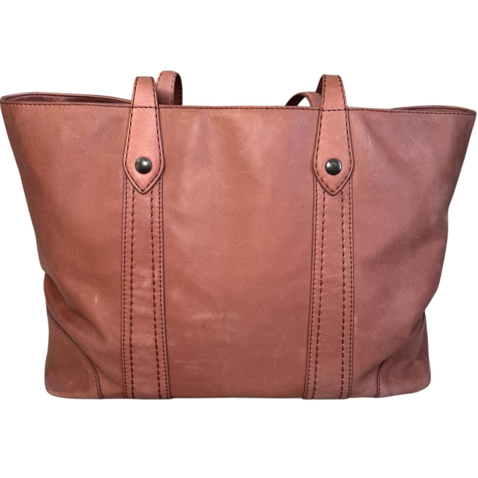 Frye Melissa Shopper Shoulder Tote Apricot Dusty Pink Italian Leather $358