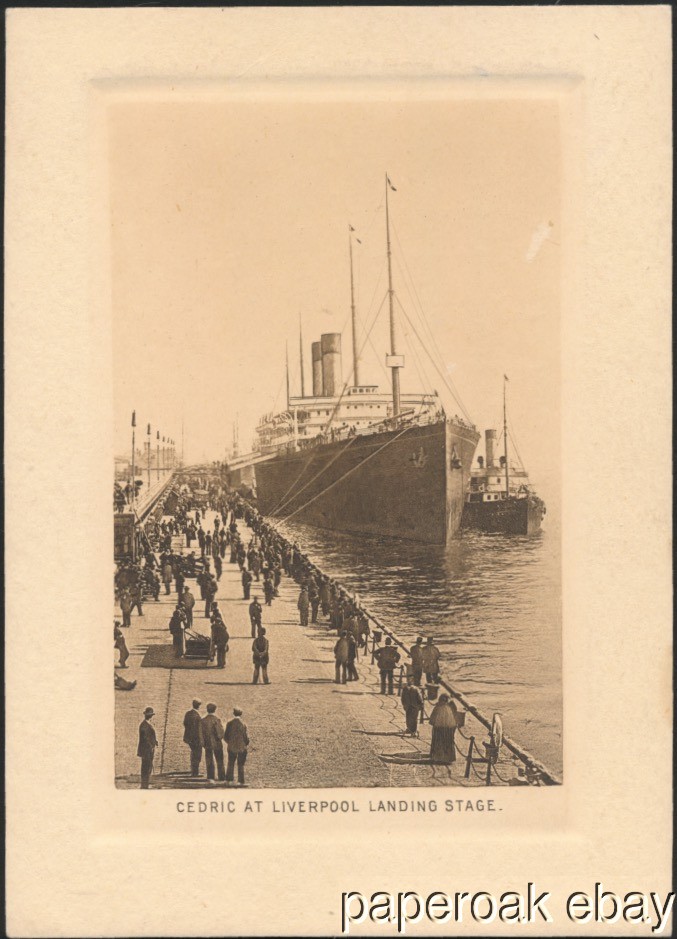 1908 White Star Lines\' R.M.S. Cedric Abstract of Log Card Liverpool to New York