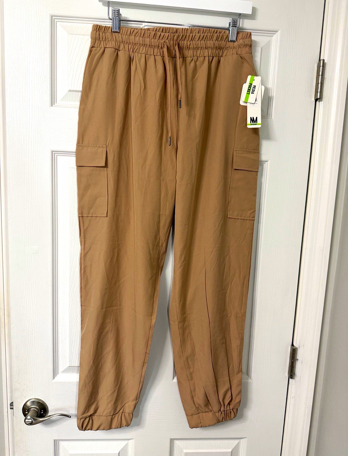 Nicole Miller Sport Women\'s Jogger Pants L Drawstring Cargo Pockets org $50 Nicole Miller Sport Women\'s Jogger Pants L Drawstring Cargo Pockets org $50