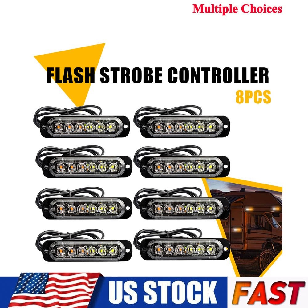 Car Truck Emergency Hazard Warning Flash Strobe Beacon Bar Light Amber/White