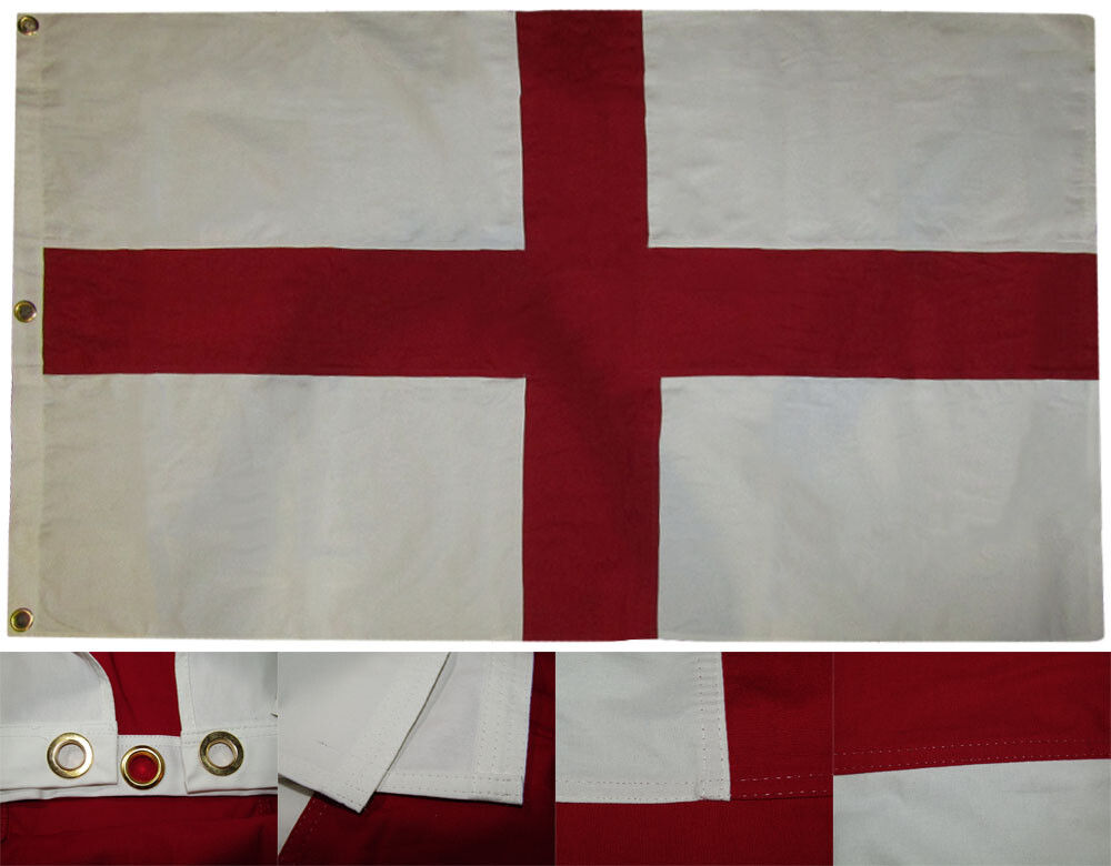 3x5 Embroidered Sewn St George Georges Cross 100% Cotton Flag 3\'x5\' House Banner