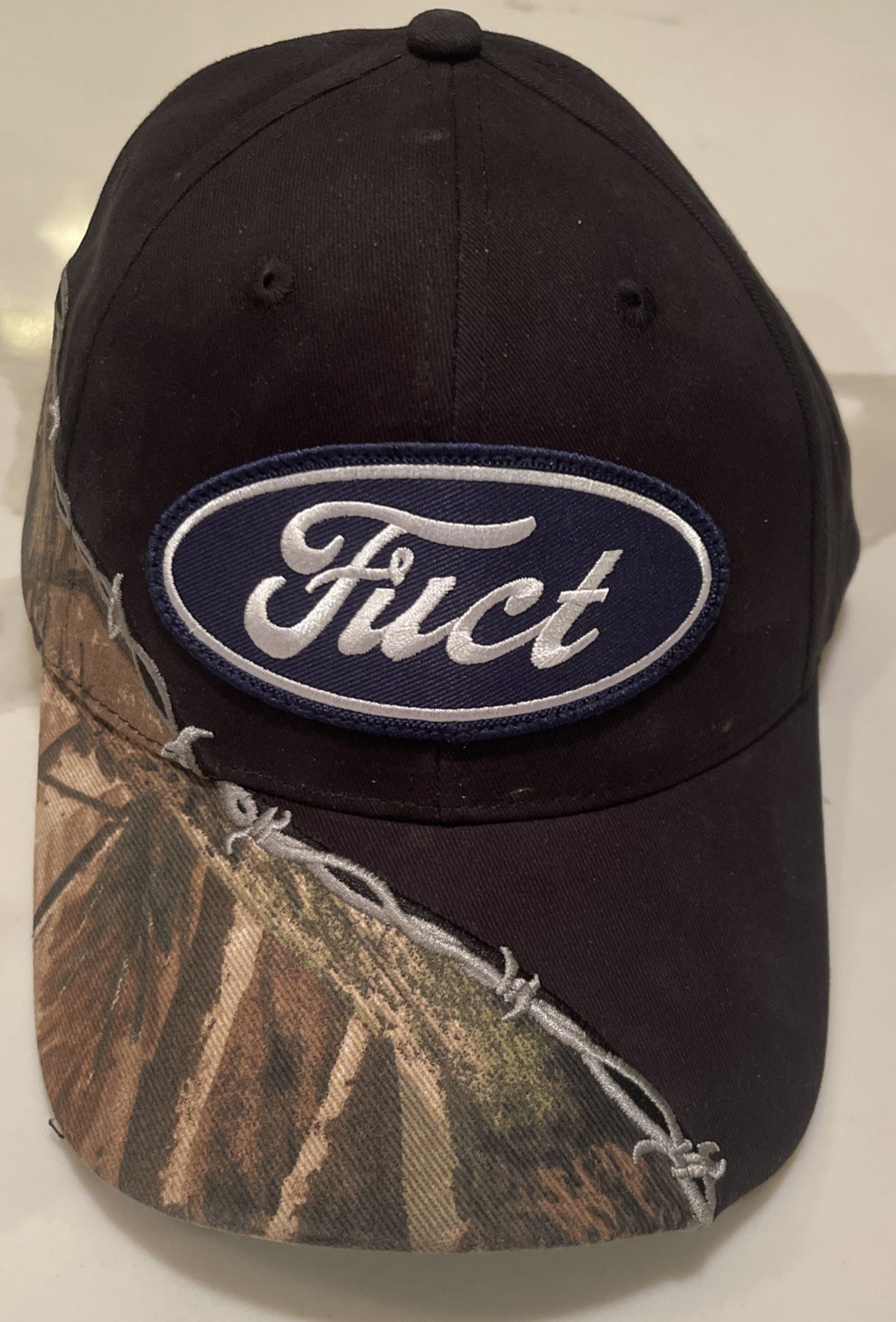 FUCT Ford Oval Logo Baseball Hat Mossy Oak Camo Barbed Wire Black OSFA Brand New FUCT Ford Oval Logo Baseball Hat Mossy Oak Camo Barbed Wire Black OSFA Brand New