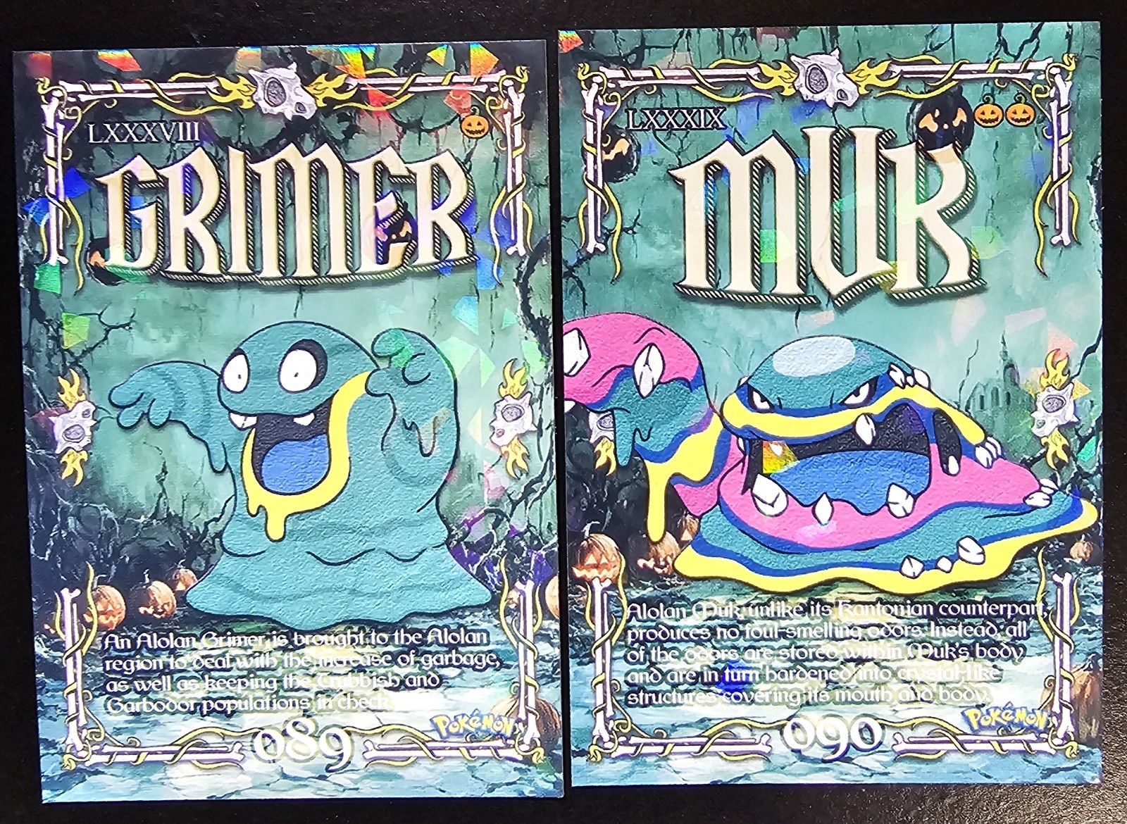ALOLAN GRIMER X MUK LOT - POKEMON PRISMA HALLOWEEN RARE CCG HOLO
